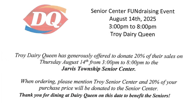 DQ Fundraiser Benefitting Troy IL Senior Center